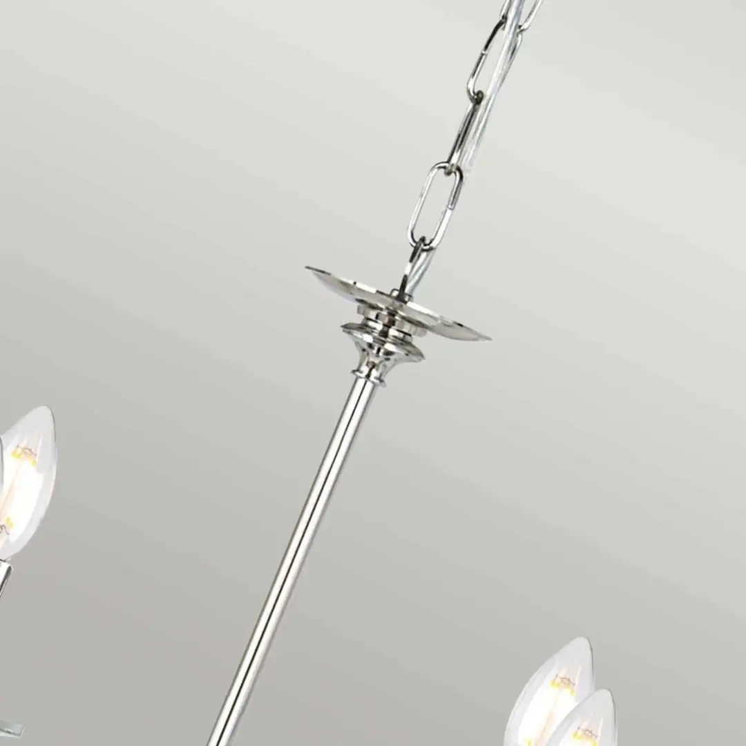 Elstead LED Kroonluchter 6x E14 60W - Polished Nickel
