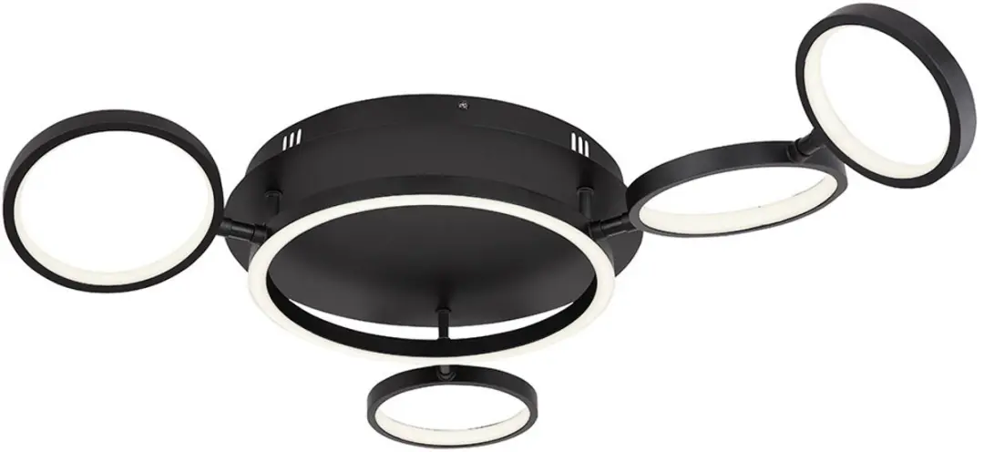 Globo Plafondlamp Ringen 29W Warm Wit - 79x11,5cm Zwart
