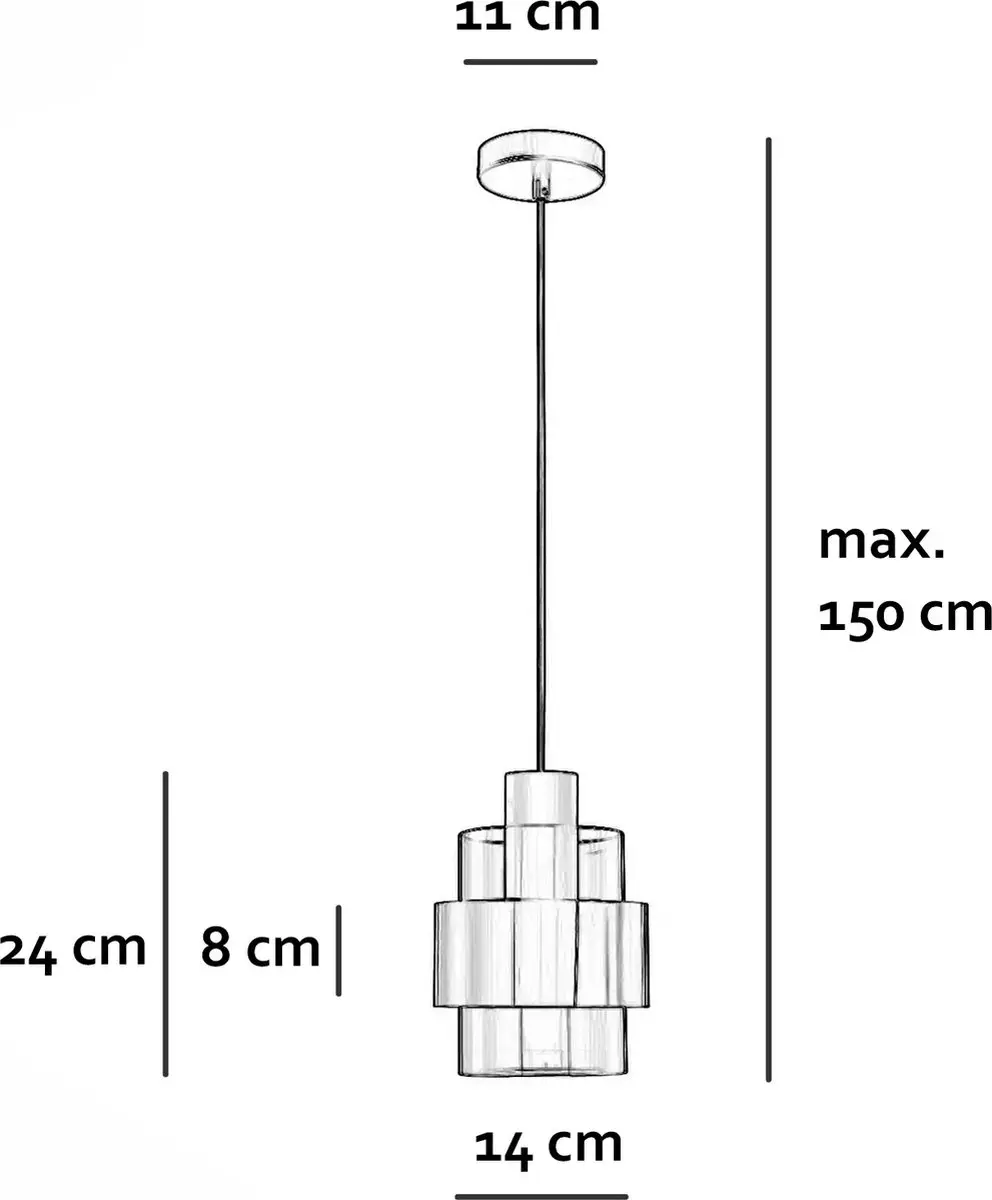 Freelight Hanglamp Chiasso 1 Lichts Ø14cm - Zwart
