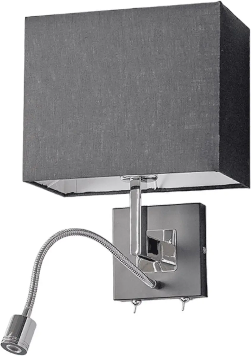 Lucande Wandlamp Rebekka+ - 1 Lichtpunt - Zwart/Chroom