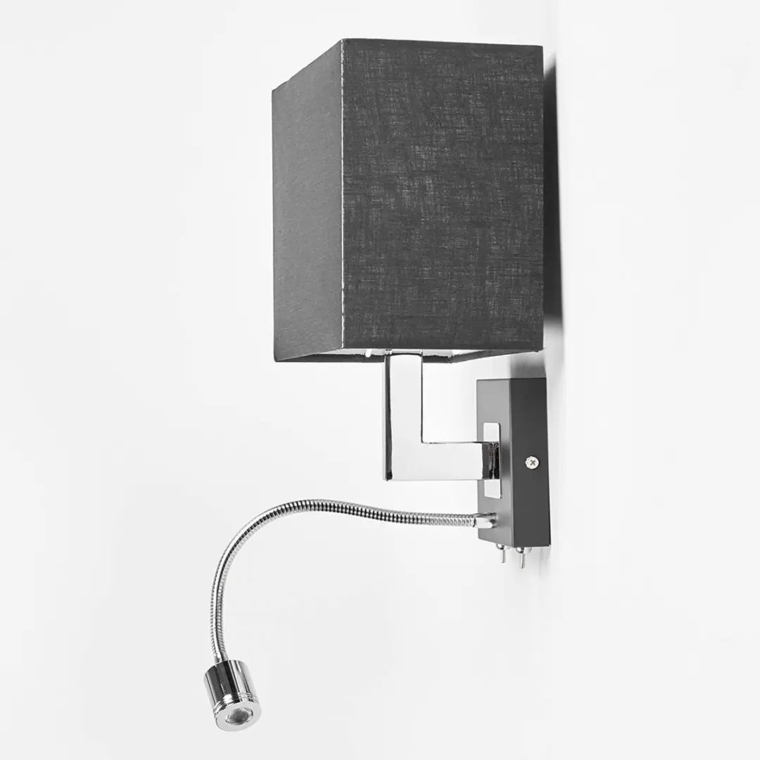 Lucande Wandlamp Rebekka+ - 1 Lichtpunt - Zwart/Chroom