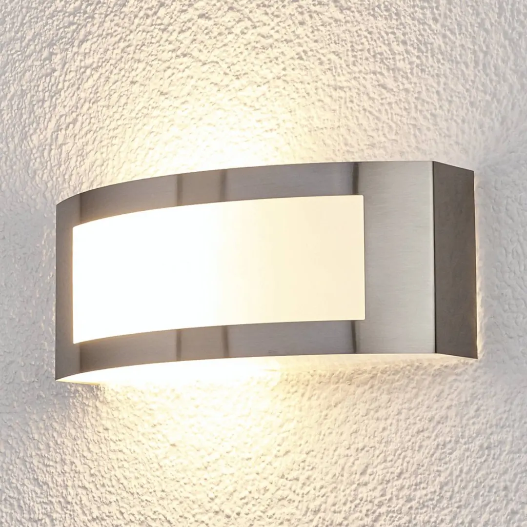 Lindby Wandlamp Buiten Roestvrij Staal 1 Licht E27 - IP44