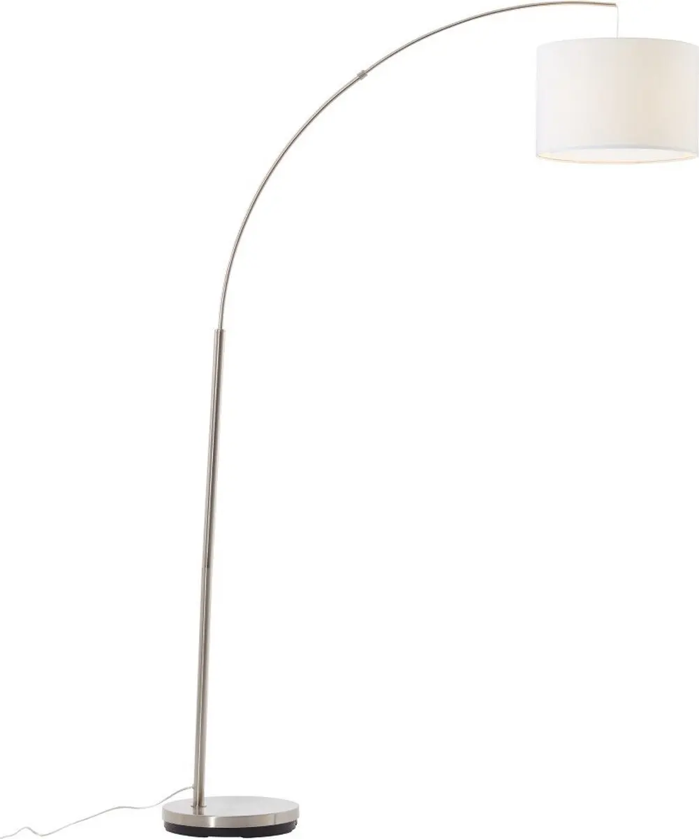 Brilliant Clarie Booglamp - Chroom/Wit - Ø36cm