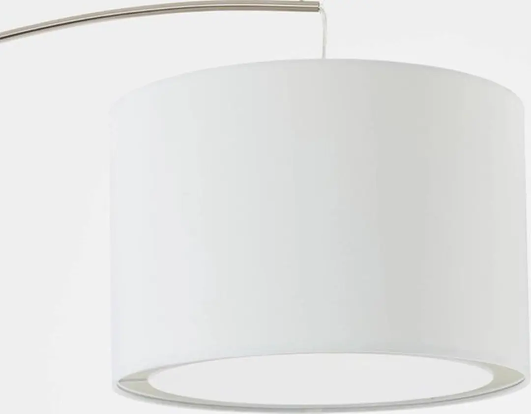 Brilliant Clarie Booglamp - Chroom/Wit - Ø36cm