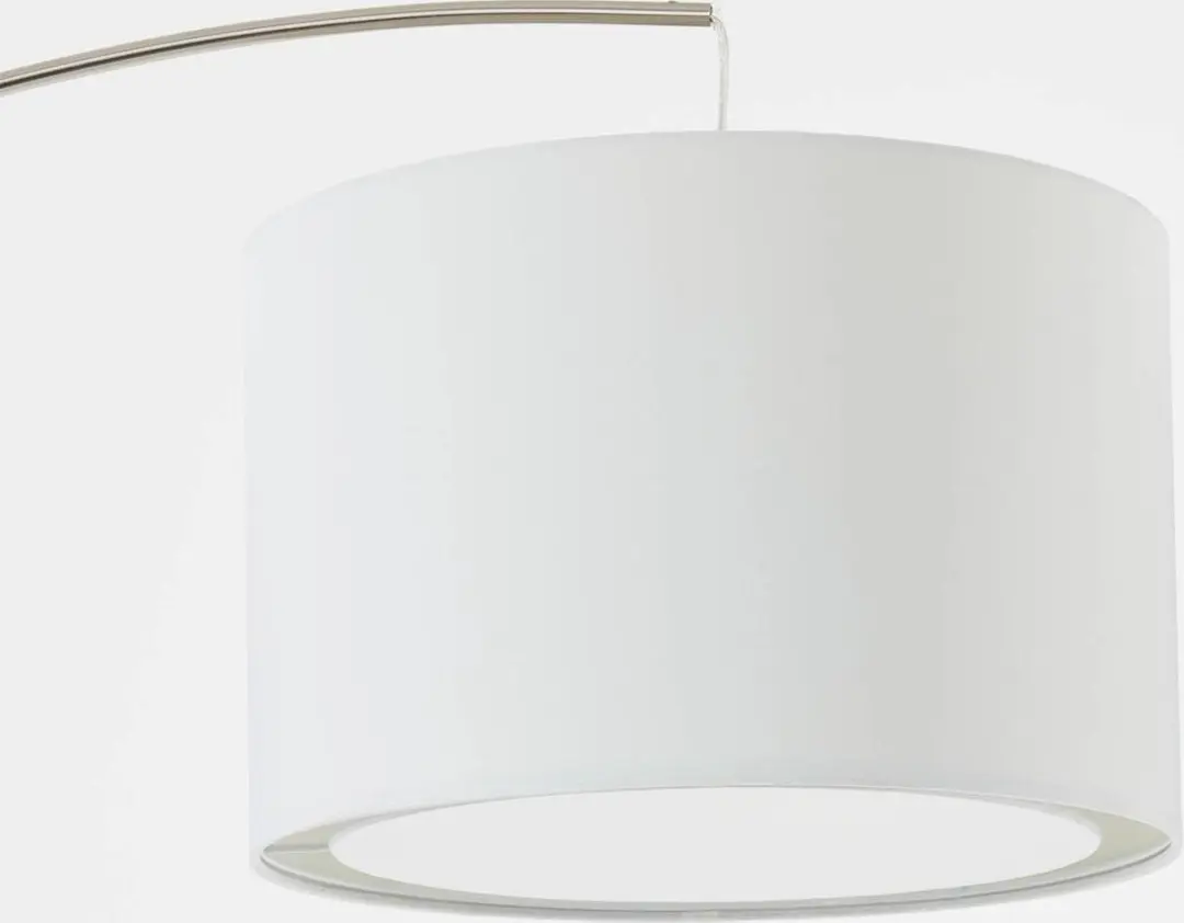 Brilliant Clarie Booglamp - Chroom/Wit - Ø36cm - afbeelding 6 van 6