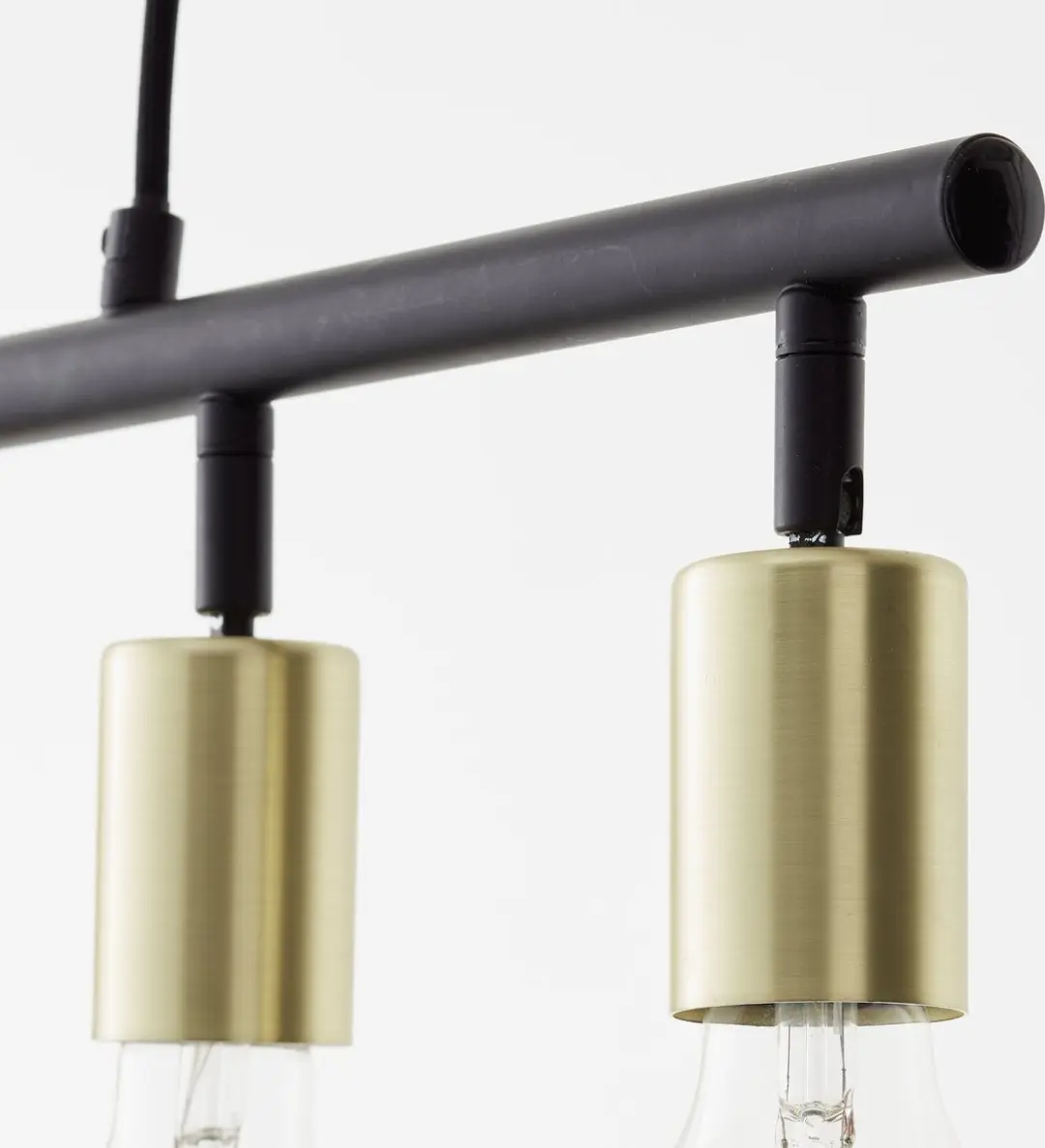 Brilliant Tiffany Bar Hanglamp 5x A60 E27 28W - Mat Zwart/Goud