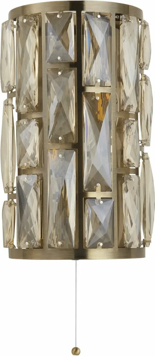 Searchlight Bijou Wandlamp Kristal Messing - 1 Lichtpunt