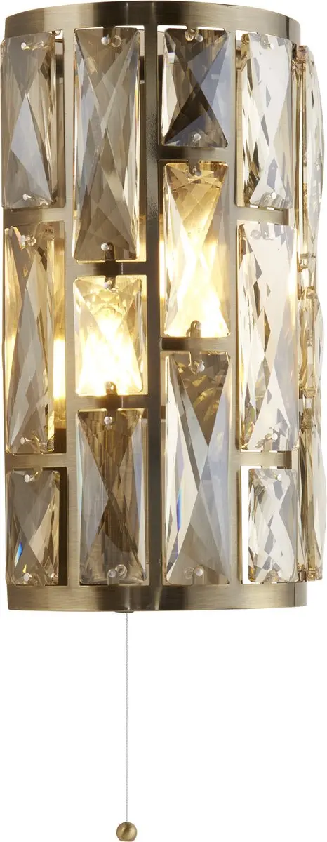 Searchlight Bijou Wandlamp Kristal Messing