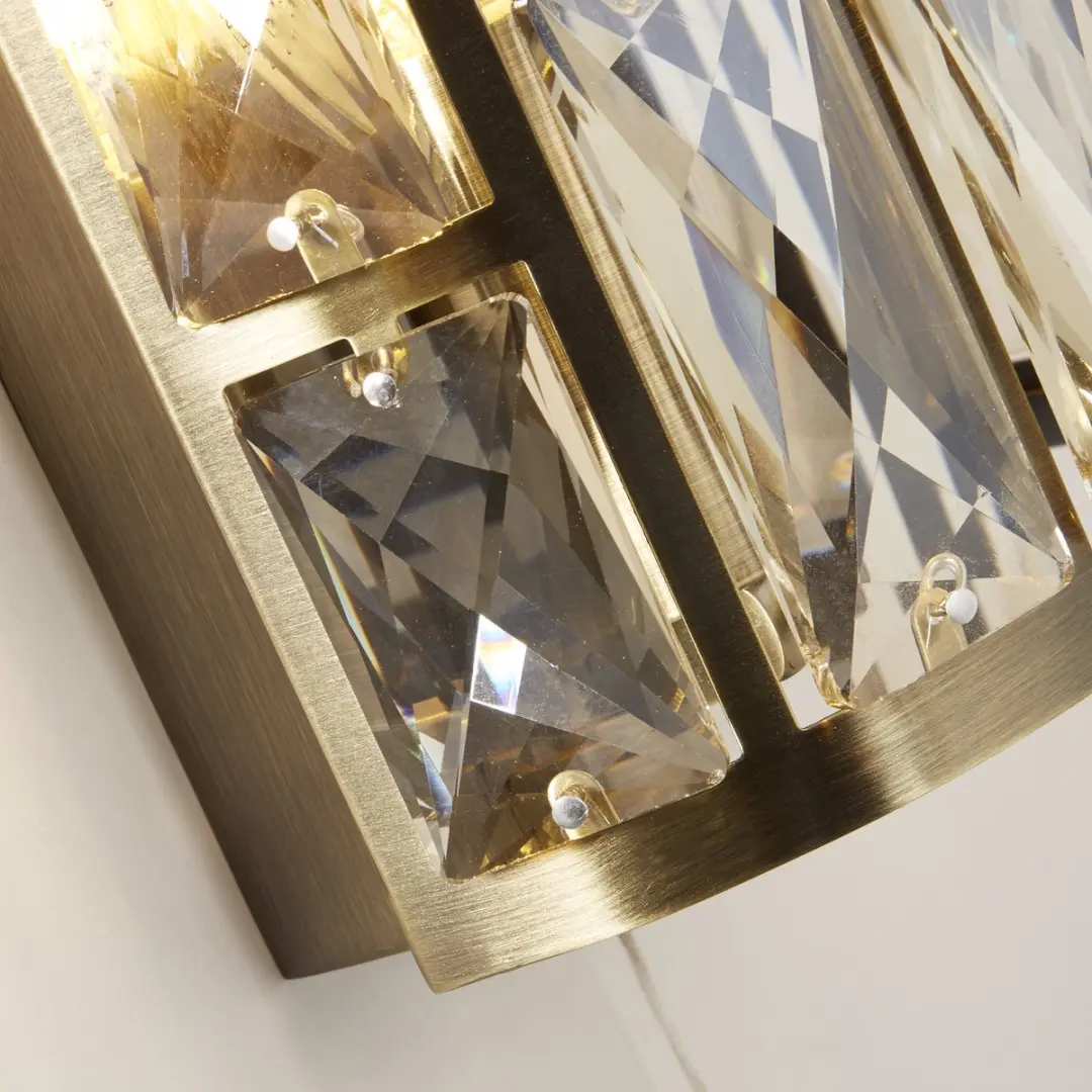Searchlight Bijou Wandlamp Kristal Messing - 1 Lichtpunt