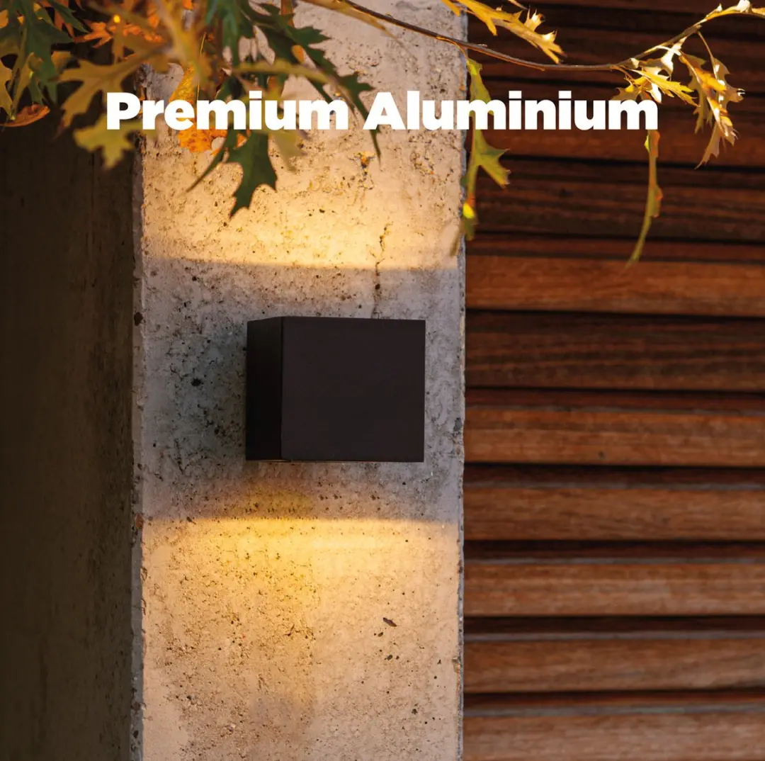 LUTEC Gemini LED Wandlamp Buiten - 850 Lm 3000K - Mat Zwart - afbeelding 6 van 6