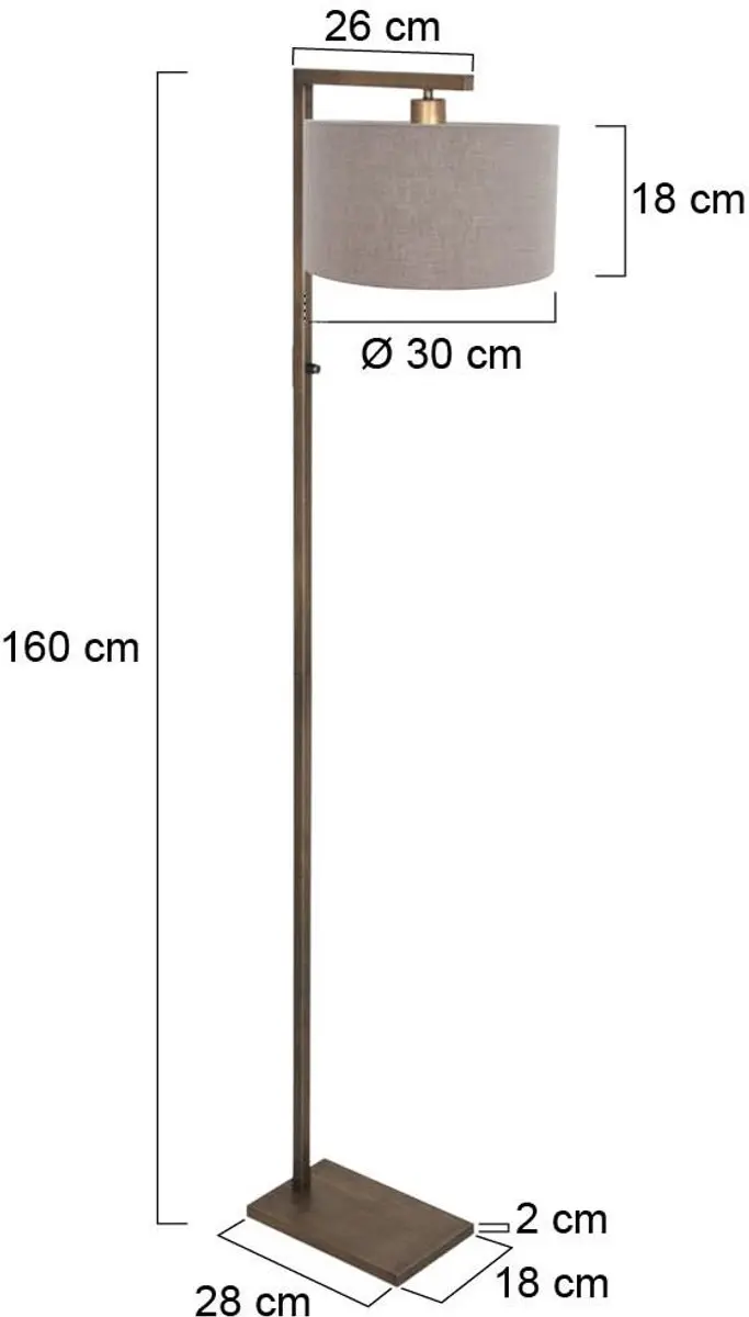 Steinhauer Bronzen Vloerlamp Stang 4897BR 160cm - Bruin - afbeelding 6 van 6