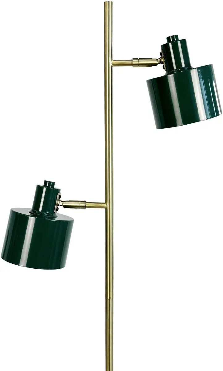 Dyberg Larsen Vloerlamp Ocean H160cm - 2x6W - Donkergroen/Messing