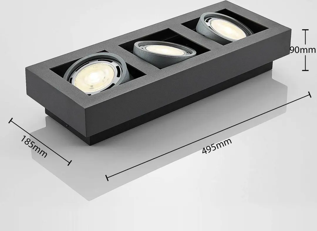 ARCCHIO Plafondlamp 3xGU10 20W - Donkergrijs