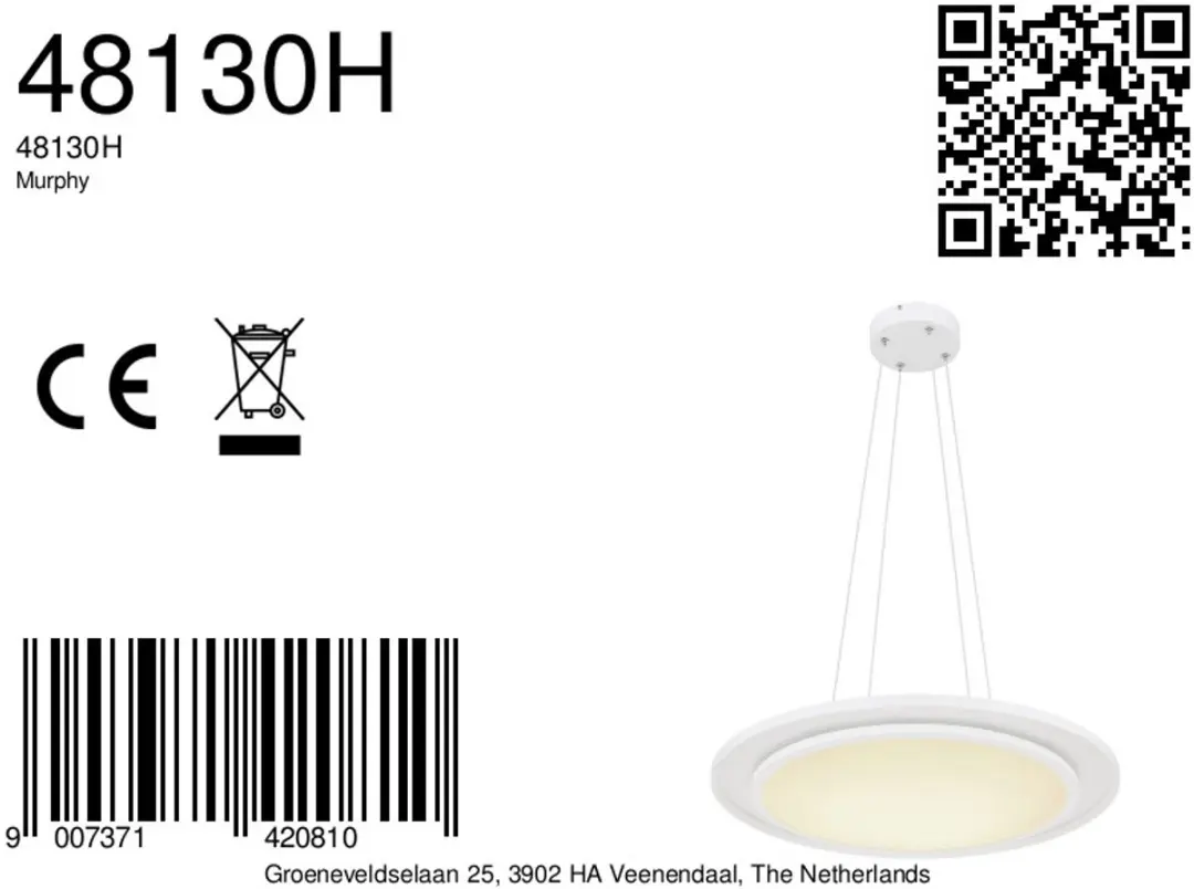 Globo Murphy Hanglamp - LED - Ø60cm - Wit