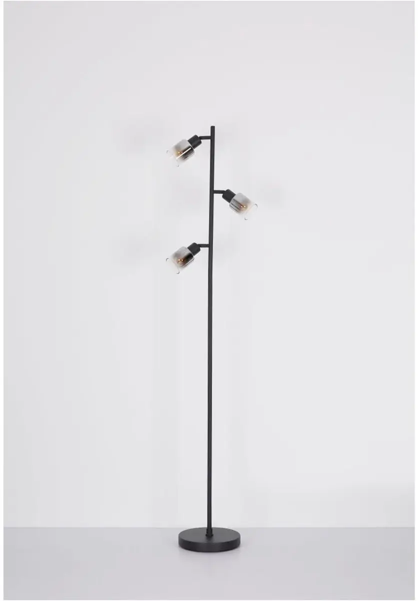 Globo Hubertus Vloerlamp - 2 Lichtpunten - 154cm - Matt zwart