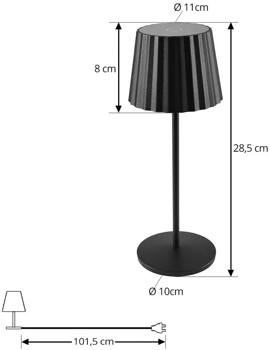 Lindby Terraslamp Zwart - 1 Lichtpunt - Ø11cm
