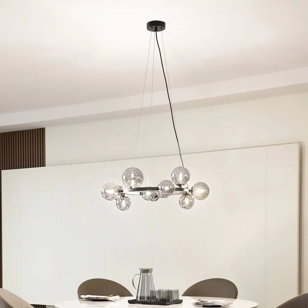 Lucande Hanglamp 11-lichts G9 - Zwart/Rookgrijs