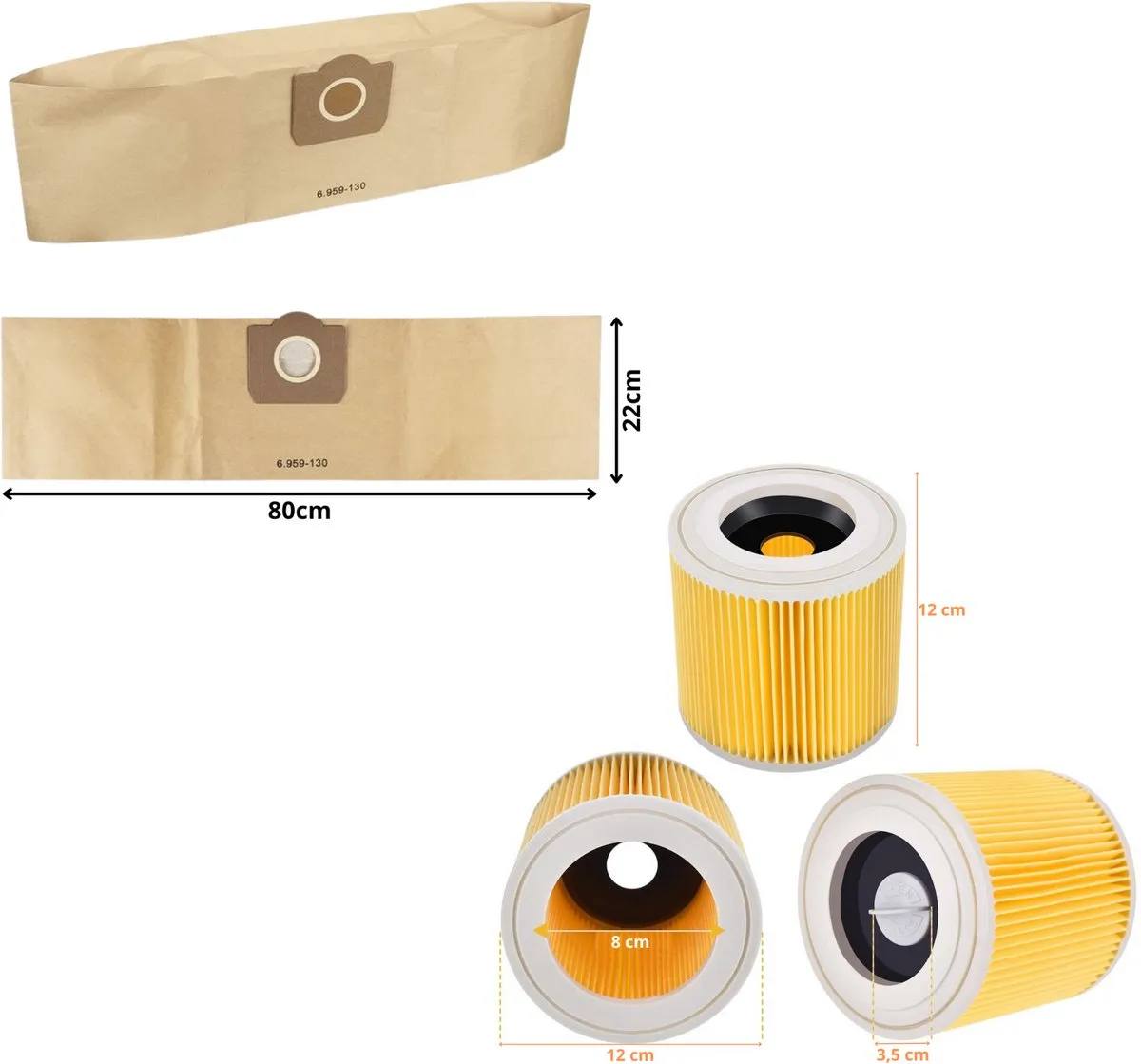 Kärcher WD3 Accessoirespakket - 10 Zakken + 2 Filters