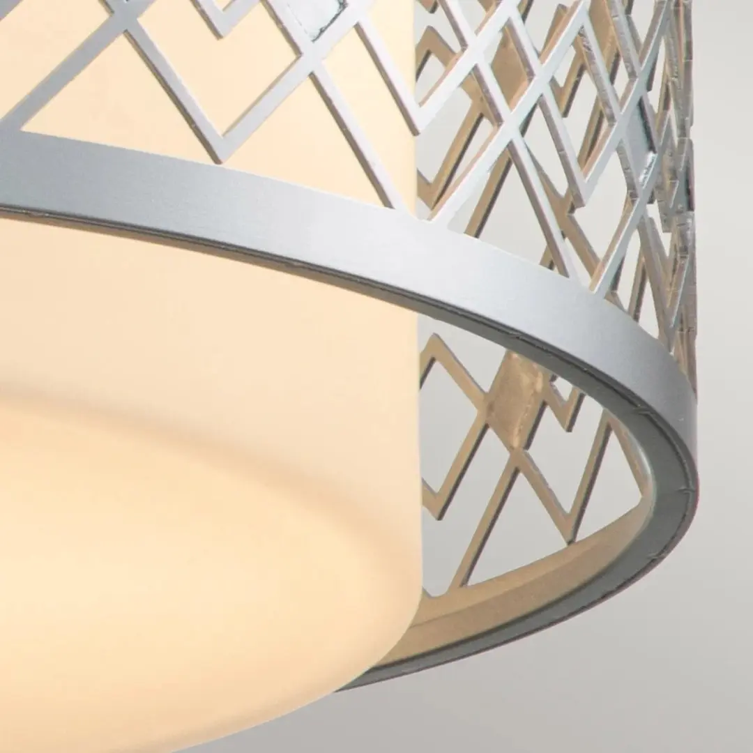 Elstead LED Plafondlamp Ziggy 2x E27 - Dimbaar - Lacquered Silver