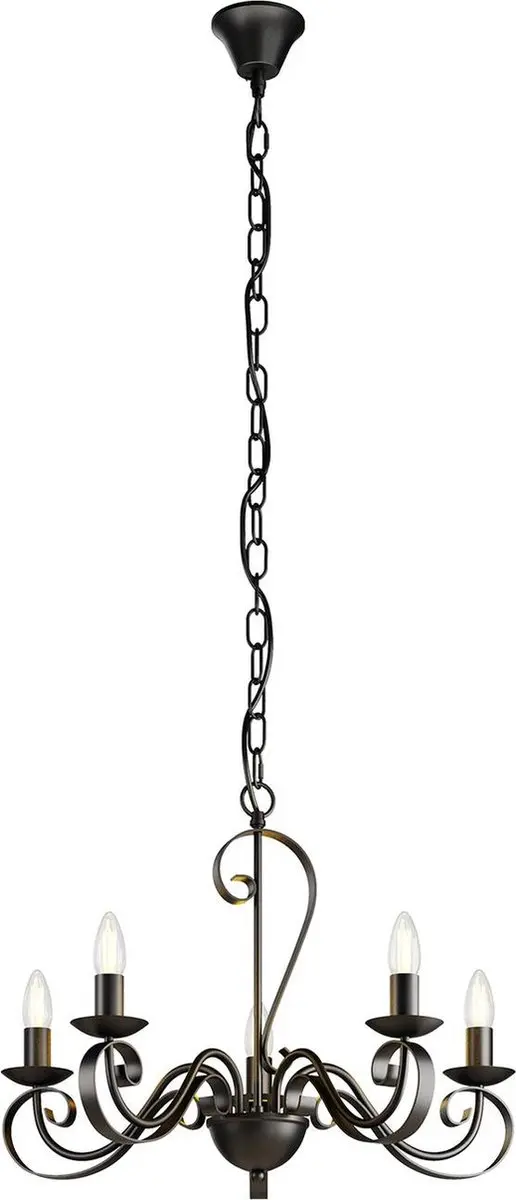 Lindby Kroonluchter 5x40W E14 Antiek Bruin