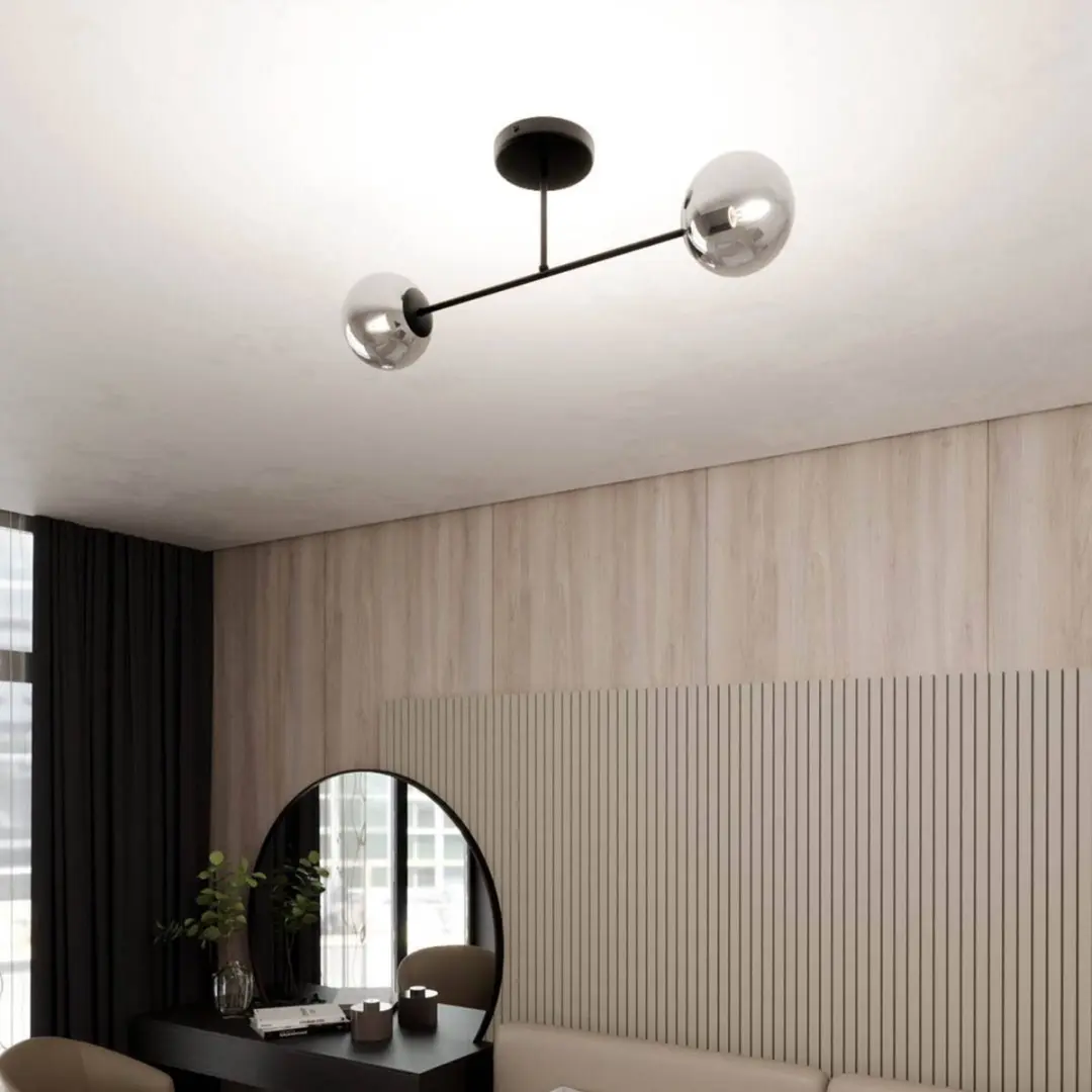 Euluna Plafondlamp 2 Lichtpunten - Zwart/Grafiet