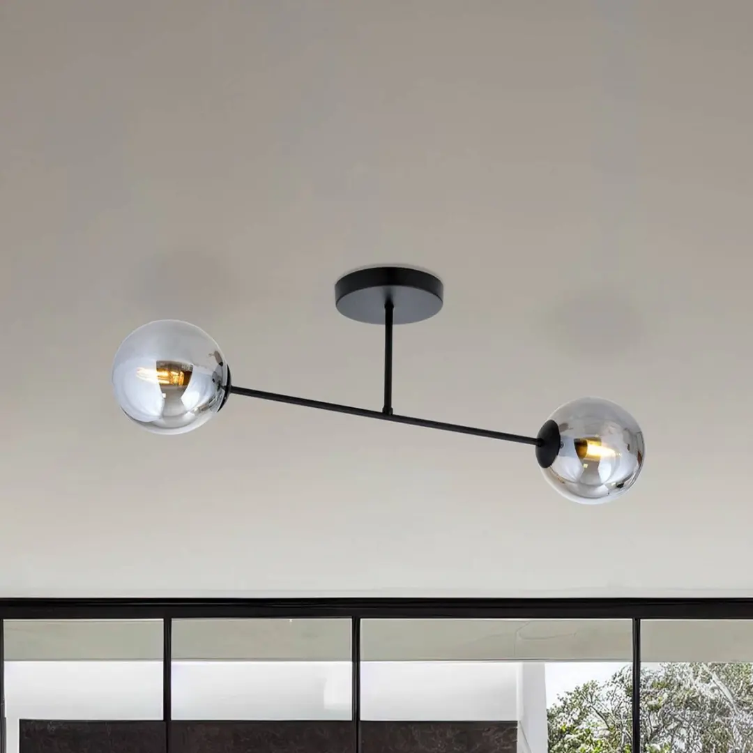 Euluna Plafondlamp 2 Lichtpunten - Zwart/Grafiet