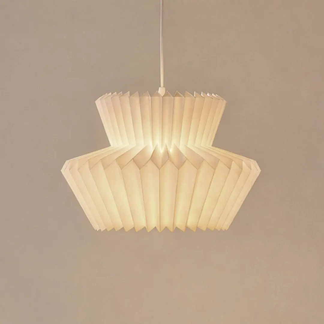 Lindby Hanglamp Papier 1 Licht E27 - 25 cm - Ø45cm - Wit