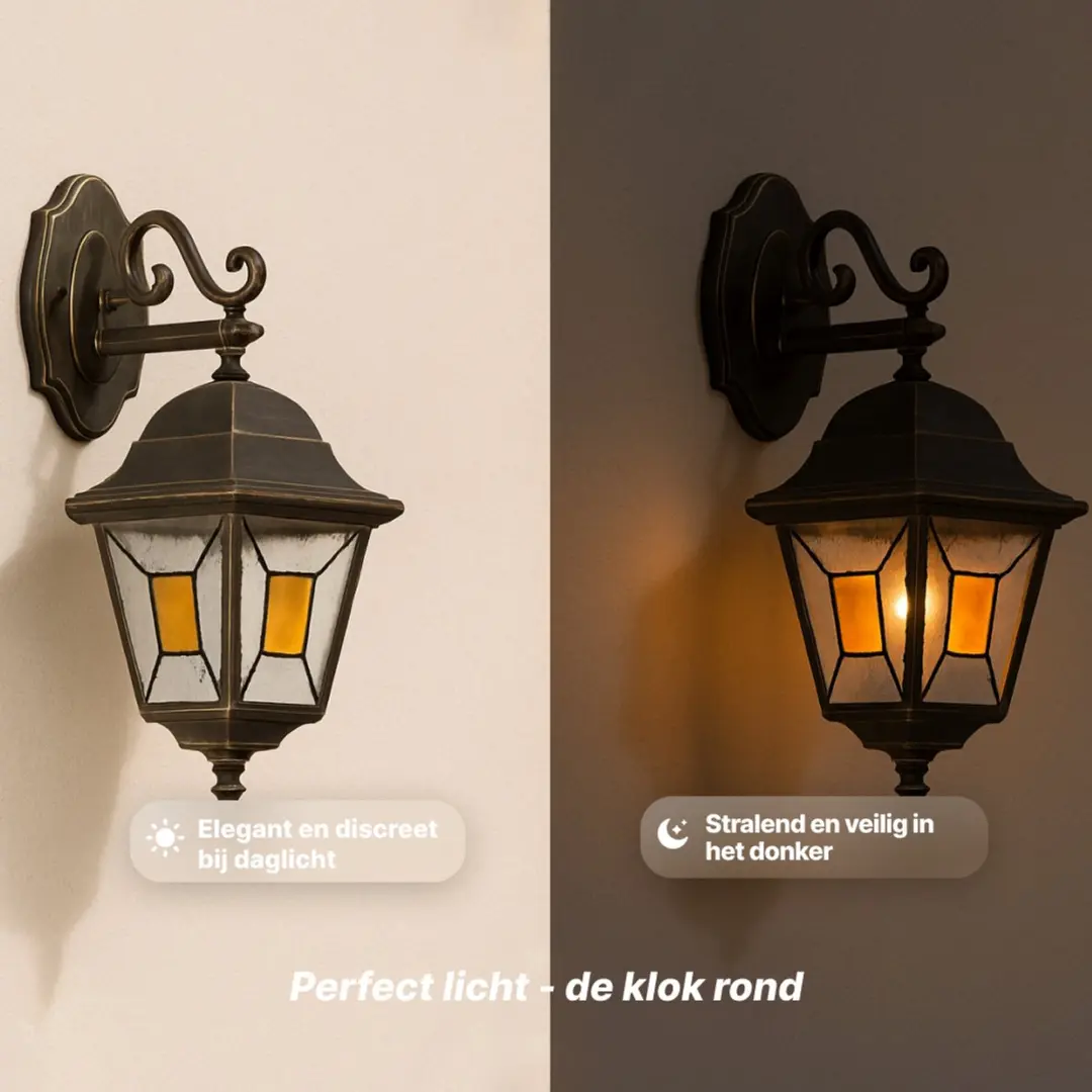 Brilliant Janel Muurlamp Buiten E27 60W - Zwart/Goud
