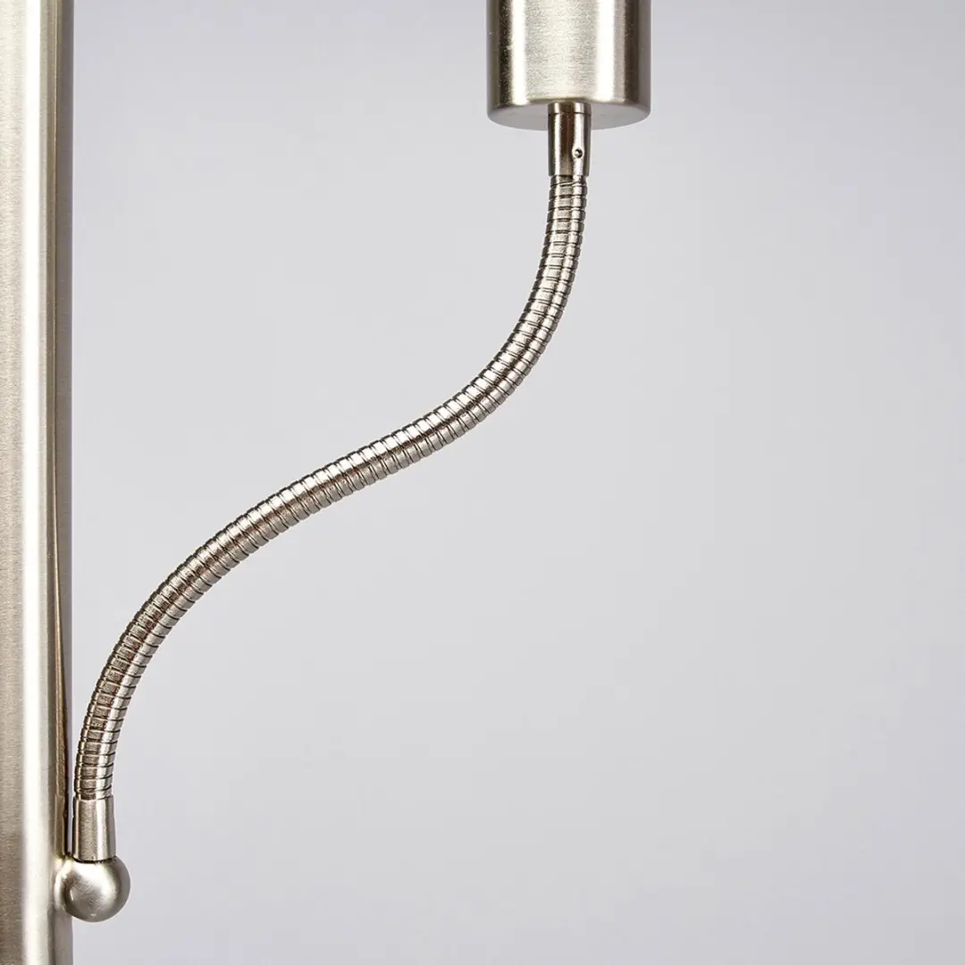 Lindby Vloerlamp 180cm - Metaal/Glas - E27 - Nikkel Mat/Wit Opaal