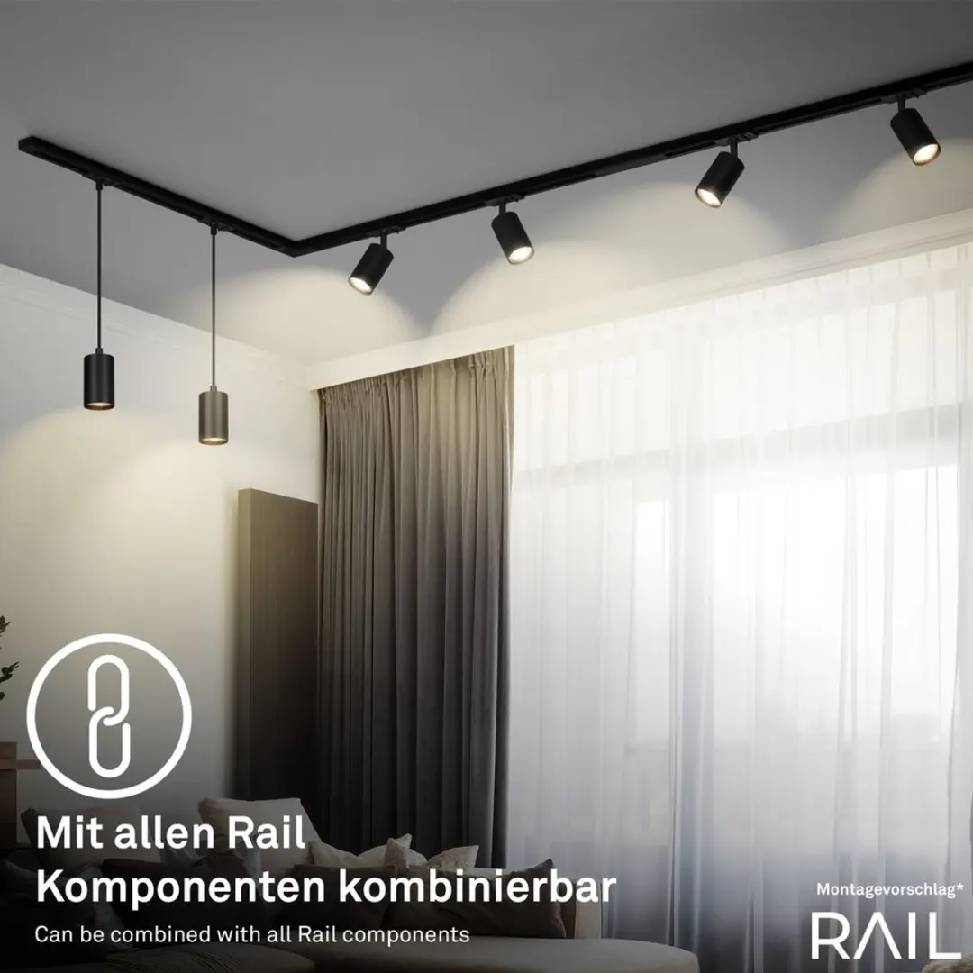 Briloner Railverlichting Startset 4x GU10 150cm - Zwart