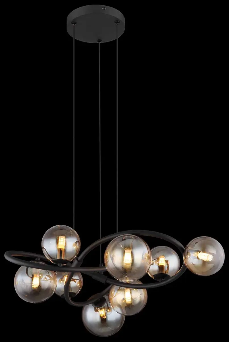 Globo Tuberius Hanglamp - 8x G9 - Ø65cm - Messingzwart