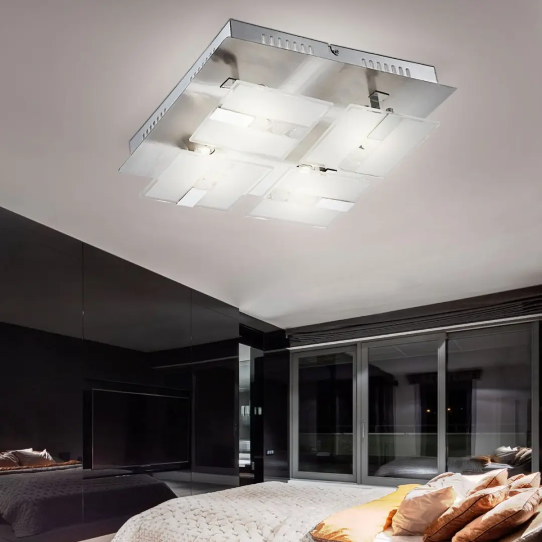 Globo Plafondlamp Chroom 4xLED 382Lm Warm Wit 30x30cm
