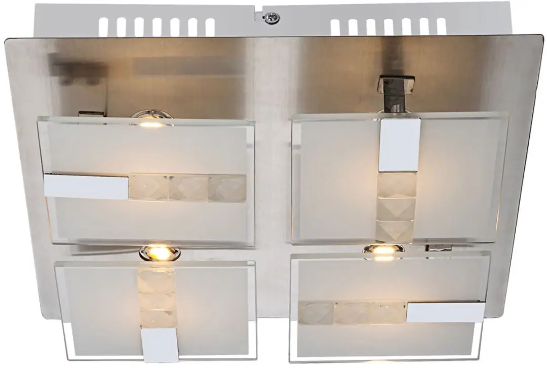 Globo Plafondlamp Chroom 4xLED 382Lm Warm Wit 30x30cm