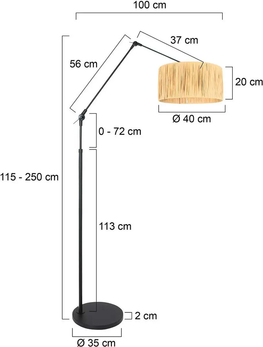 Steinhauer Prestige Chic 3793ZW Vloerlamp - 40W Warm Wit - Zwart - afbeelding 6 van 6
