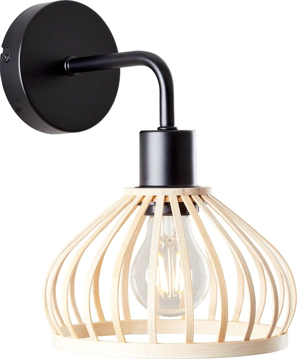 Brilliant Norah Wandlamp Metaal/Bamboe