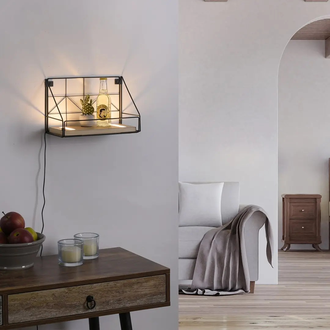 Paul Neuhaus LED Wandlamp 30cm - 2 Lichtpunten - Bruin/Zwart