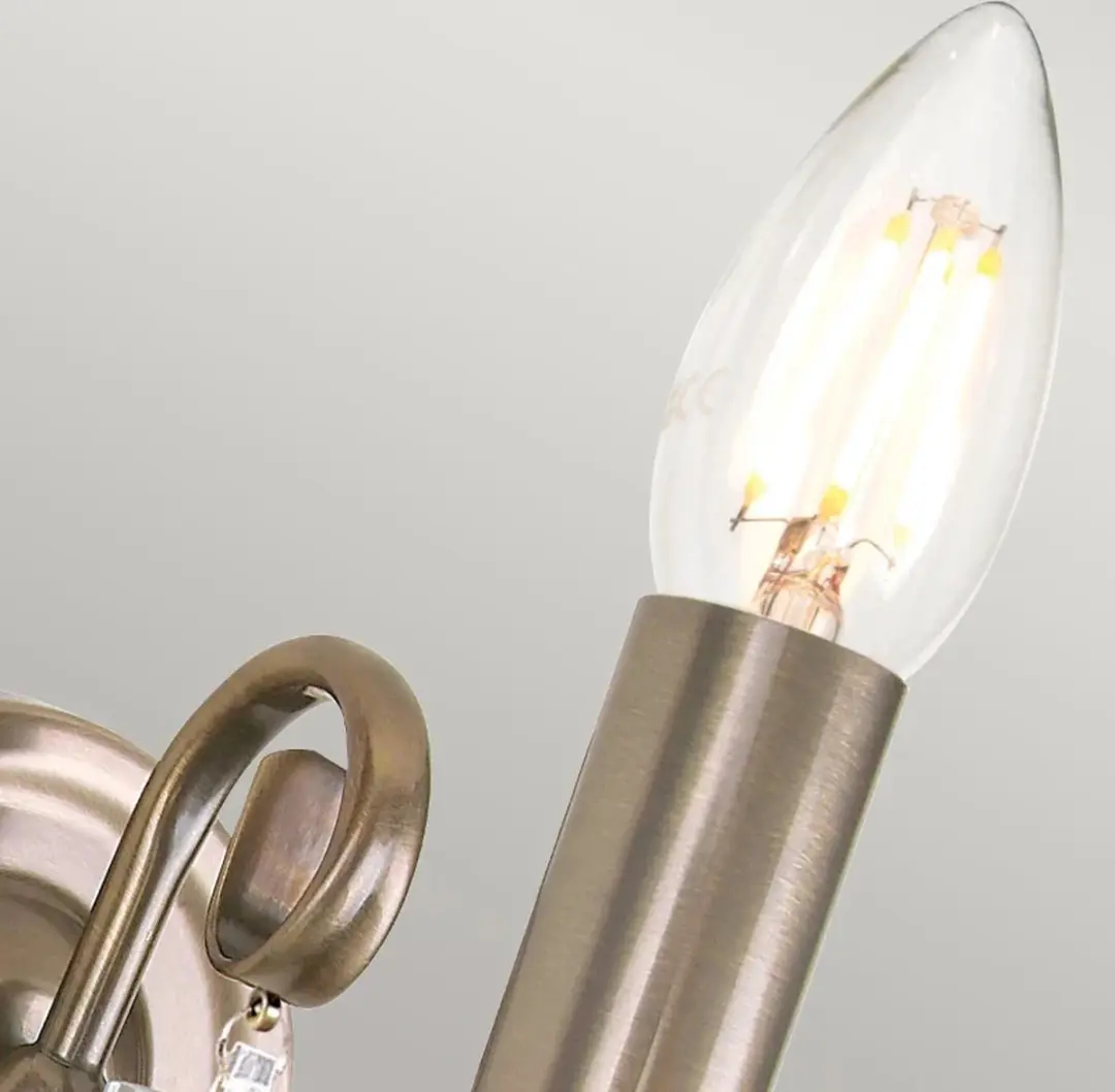 Elstead LED Wandlamp Aegean E14 - 60W - Aged Brass