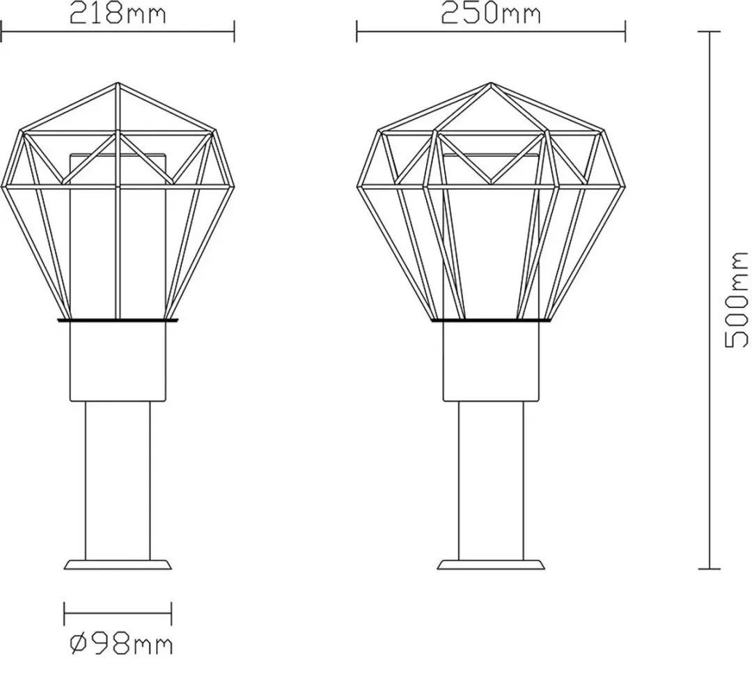 Globo Buitenlamp Vloerlamp Terraslamp - 22,5cm - Zwart - IP44