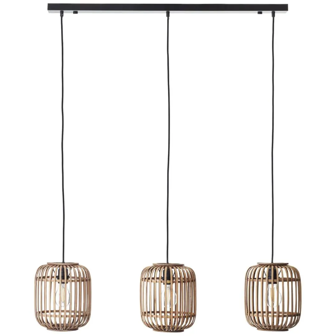 Brilliant Woodrow Rotan Hanglamp 3-lichten