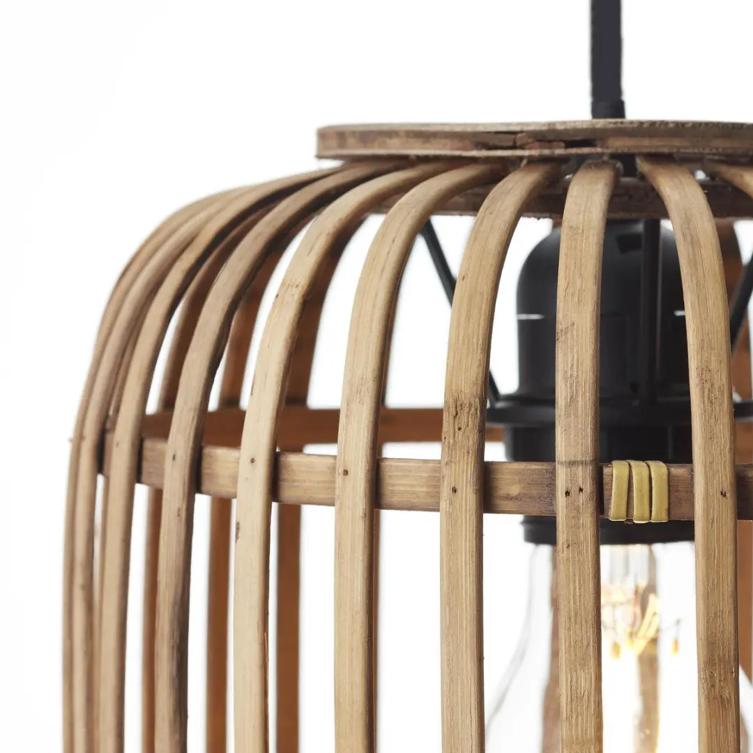Brilliant Woodrow Rotan Hanglamp 3-lichten - Lichtbruin