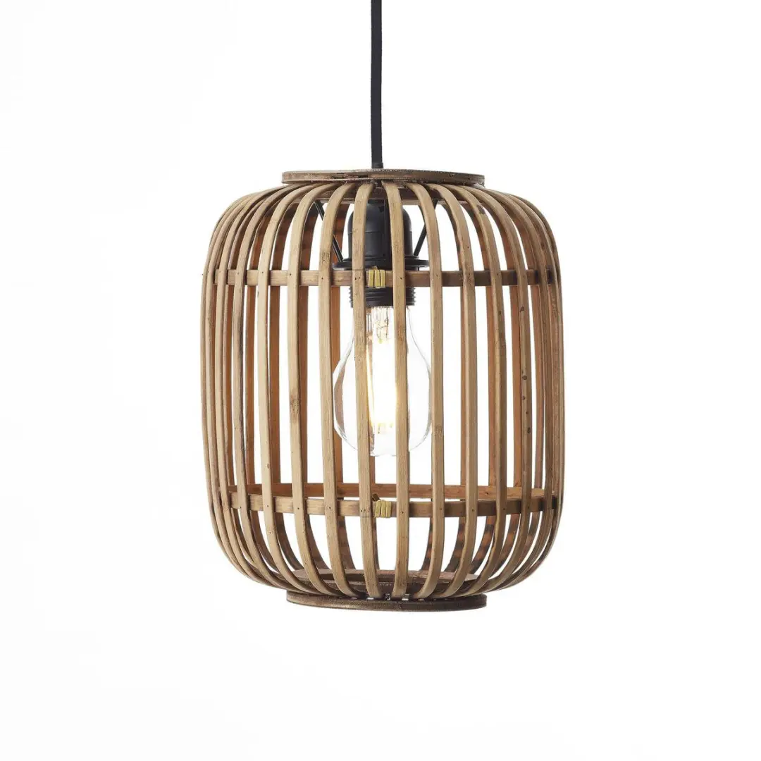 Brilliant Woodrow Rotan Hanglamp 3-lichten - Lichtbruin