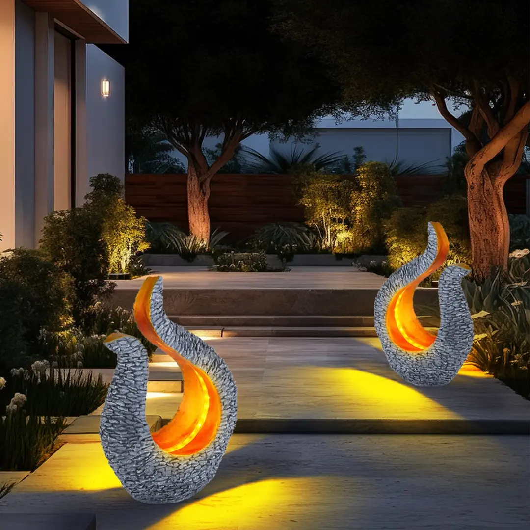 Globo Solarlamp Tuindecoratie Steenlook - Warm Wit - 2 Stuks