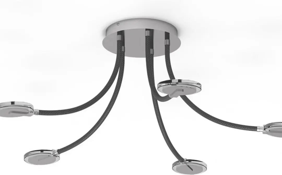 Steinhauer Turound 3375ST Plafondlamp - 5 Lichtpunten 91,5cm Zilver - afbeelding 6 van 6