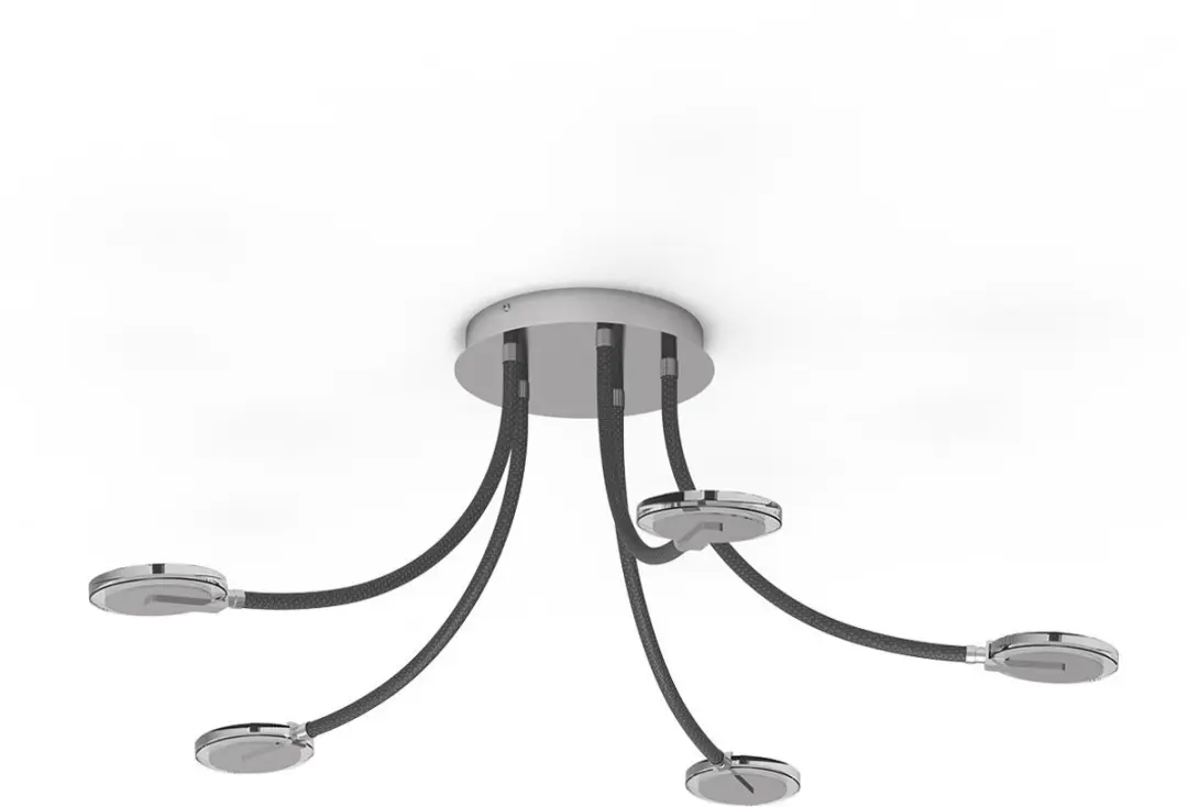 Steinhauer Turound 3375ST Plafondlamp - 5 Lichtpunten 91,5cm Zilver