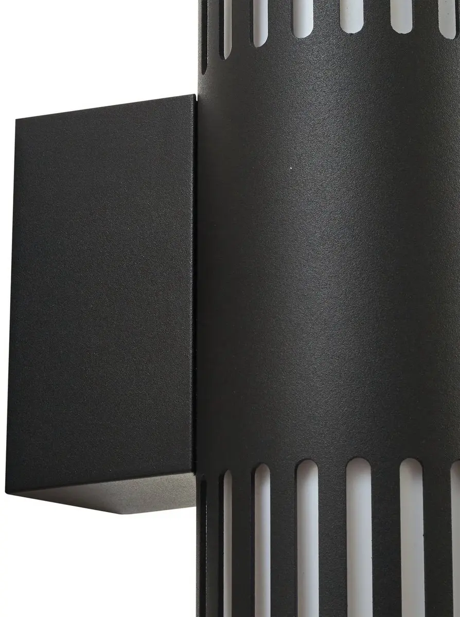 Lindby Wandlamp Buiten 2-Lichts Aluminium - Zwart/Opaal