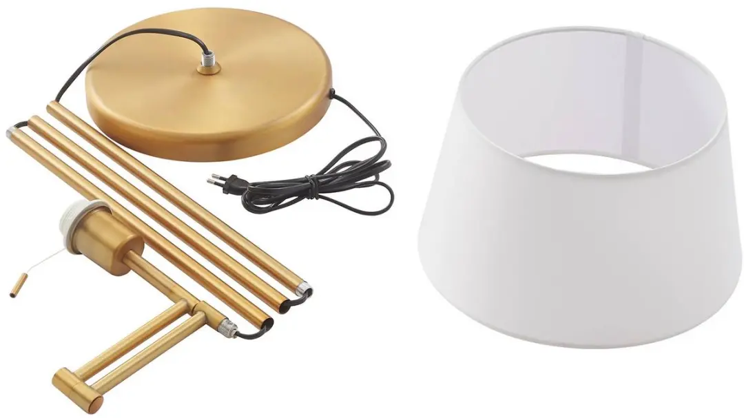 Lindby Vloerlamp 1 Licht E27 - 154cm - Brons/Wit