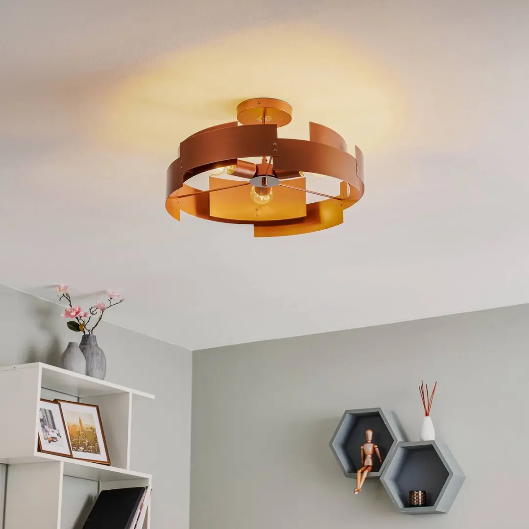 Euluna Plafondlamp 3-Lichts - Ø48cm - Koper