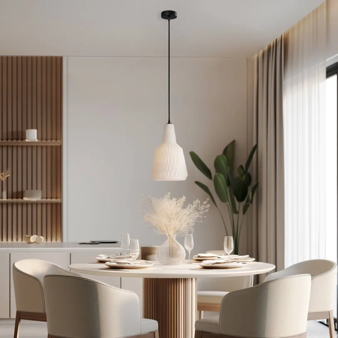 Lindby Hanglamp Glas Metaal 1 Licht - Ø23cm - Opaal