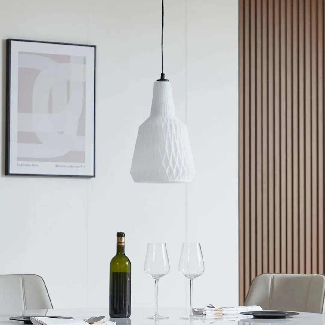 Lindby Hanglamp Glas Metaal 1 Licht - Ø23cm - Opaal