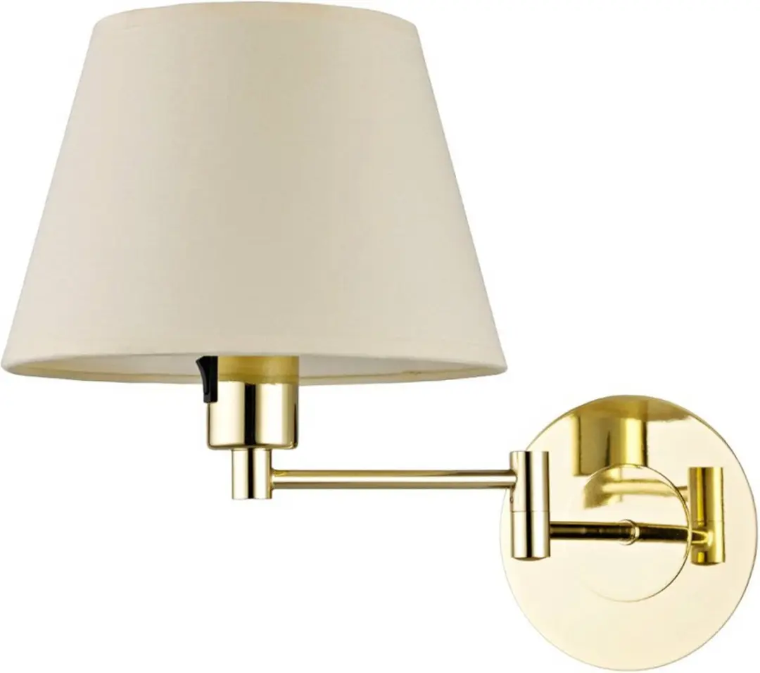 Lindby Wandlamp Metaal 1 Licht - 30cm - E27 - Gepolijst messing/Crème